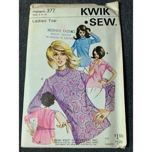 Kwik Sew Misses Top Sewing Pattern sz 6-10 377 - uncut